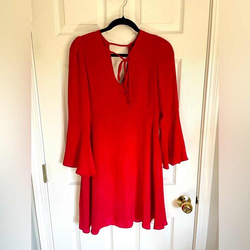 Sam Edelman red Double V crimson mini dress